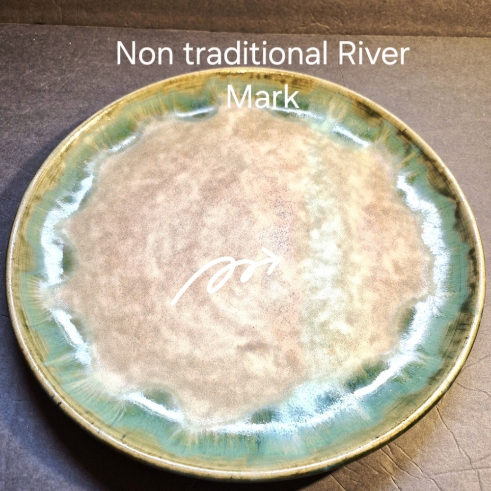 Vintage McCarty Pottery Jade And Nutmeg Round Platter 13+" Signed - Picture 4 of 8